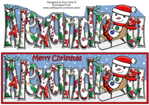 Jolly Snowman on Sledge ALEXANDRA large dl
