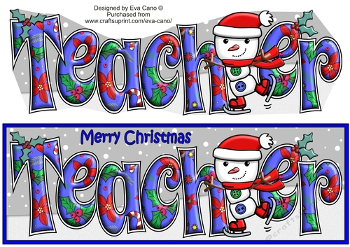 Jolly Snowman Skating TEACHER large dl