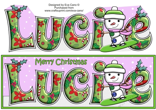 Jolly Snowman Snowboarding LUCIE large dl