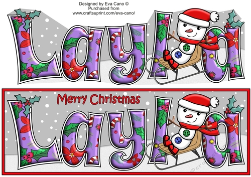 Jolly Snowman on Sledge LAYLA large dl