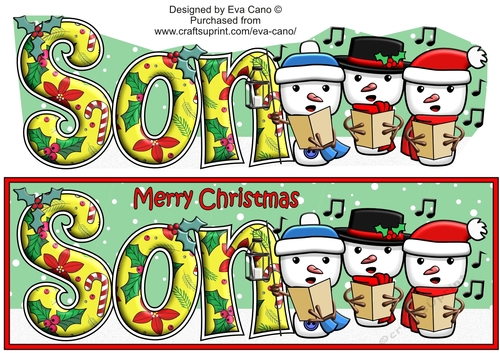 Jolly Snowmen Christmas Carolling SON large dl