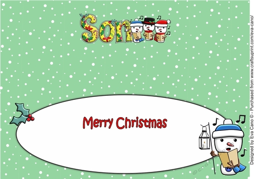 Jolly Snowmen Christmas Carolling SON large dl insert