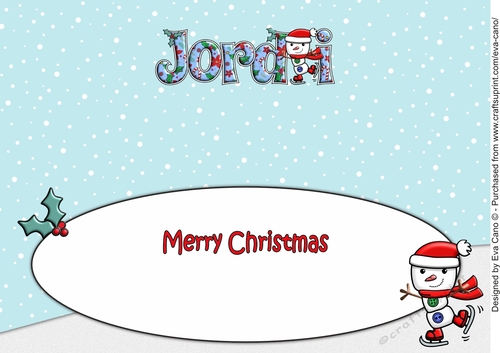 Jolly Snowman Skating JORDI large dl insert