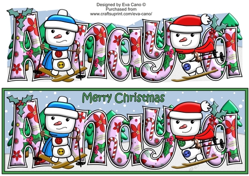 Jolly Snowman and Friend Skiing ANAYA large dl