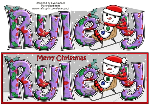 Jolly Snowman on Sledge RYLEY large dl
