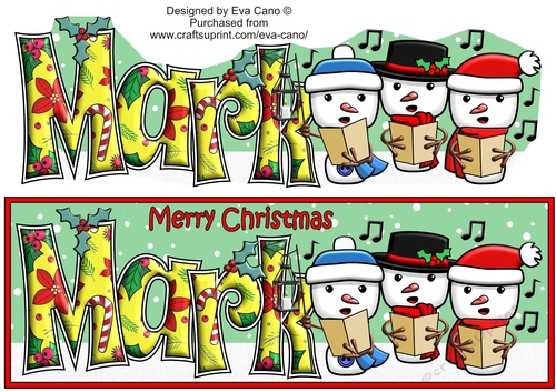 Jolly Snowmen Christmas Carolling MARK large dl