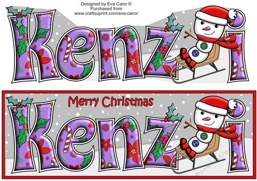 Jolly Snowman on Sledge KENZI large dl