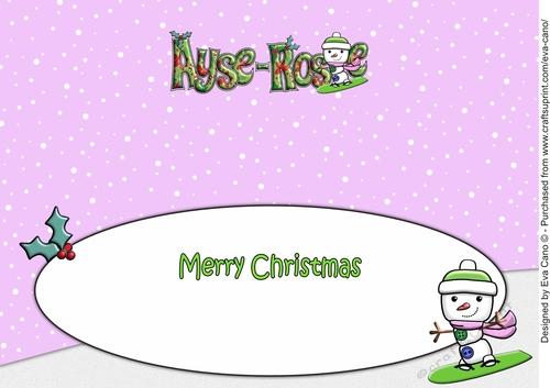 Jolly Snowman Snowboarding AYSE-ROSE large dl insert