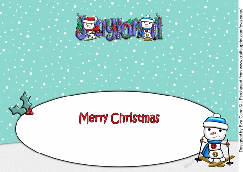 Jolly Snowman and Friend Skiing JAYLOND large dl insert
