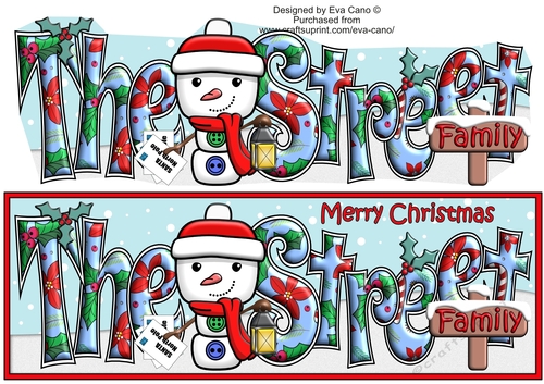 Jolly Snowman with letters to Santa THE STREET FAMILY large dl