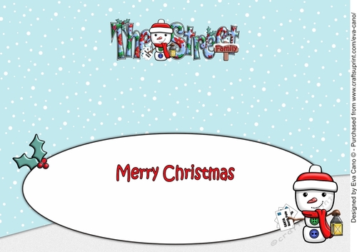Jolly Snowman with letters to Santa THE STREET FAMILY large dl insert