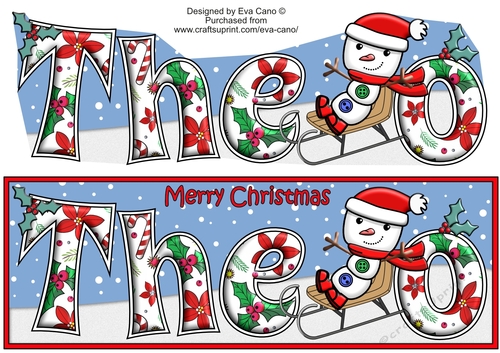 Jolly Snowman on Sledge THEO large dl