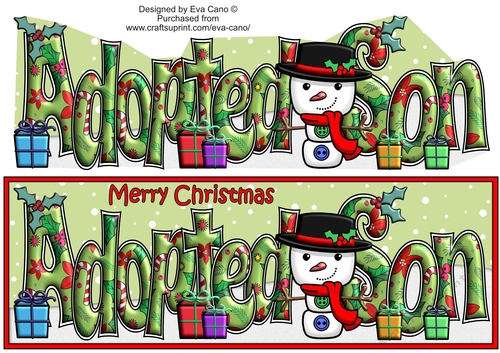 Jolly Snowman with presents ADOPTED SON large dl