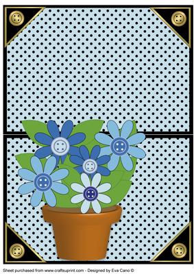 Flower Pot Over the Edge Blue Shades