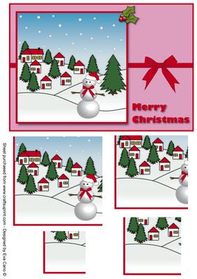 Little Christmas Village Stacker Pink