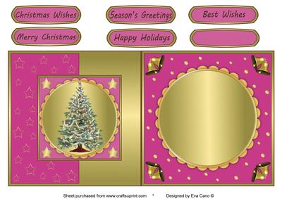 Christmas Tree Fold Back Pink