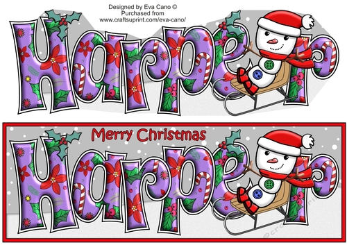 Jolly Snowman on Sledge HARPER large dl