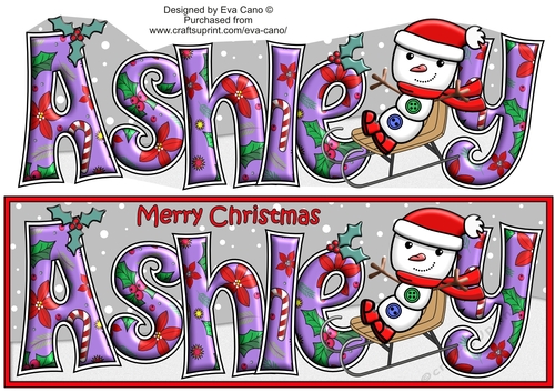 Jolly Snowman on Sledge ASHLEY large dl