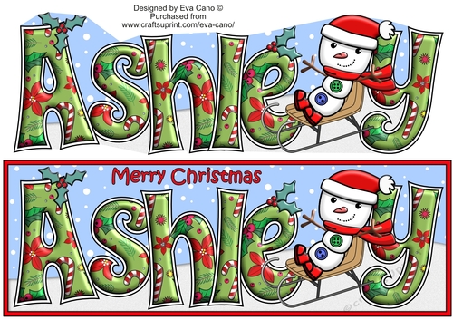 Jolly Snowman on Sledge ASHLEY large dl 2