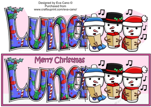 Jolly Snowmen Christmas Carolling LUNA large dl