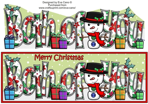 Jolly Snowman with presents BOTH OF YOU large dl