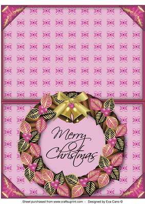 Christmas Wreath Over the Edge Pink