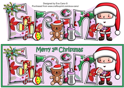 Jolly Santa First Christmas ERIN large dl