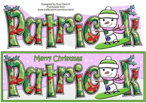 Jolly Snowman Snowboarding PATRICK large dl