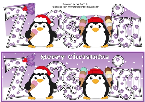 Christmas Fat Penguins Eating Ice Cream ZOSIA large dl