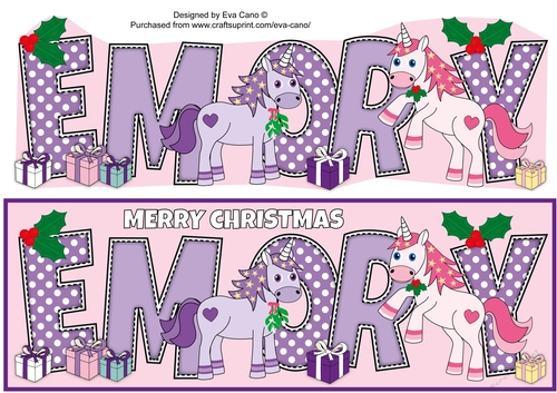 Christmas Unicorns EMORY large dl