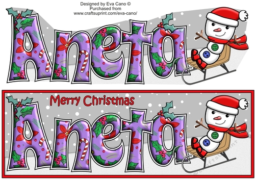 Jolly Snowman on Sledge ANETA large dl