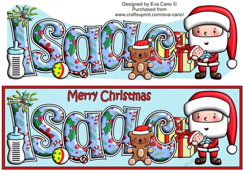 Jolly Santa with baby ISAAC large dl