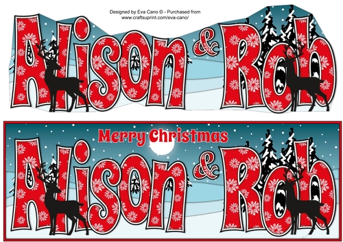 Christmas Winter Scene ALISON & ROB large dl