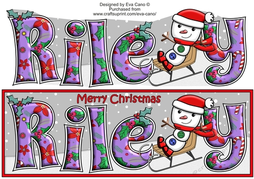 Jolly Snowman on Sledge RILEY large dl