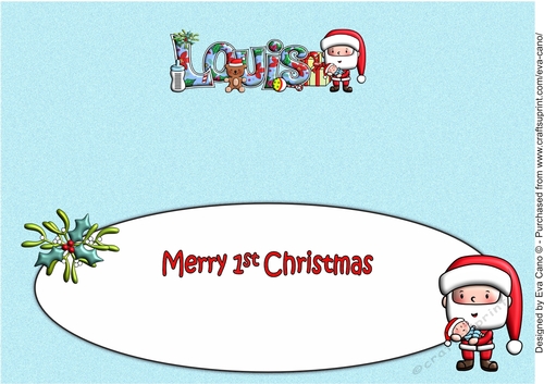 Jolly Santa First Christmas LOUIS large dl insert