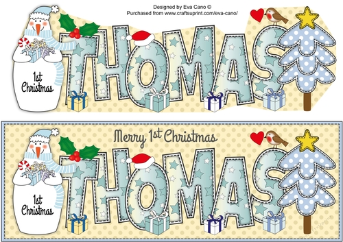 Snowman 1st Xmas THOMAS large dl