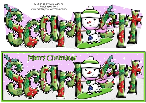 Jolly Snowman Snowboarding SCARLETT large dl