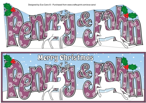 Christmas Reindeers PENNY & JOHN large dl