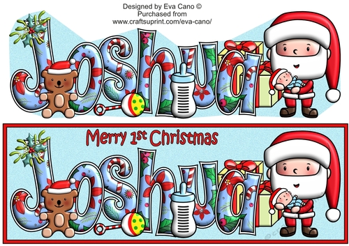 Jolly Santa First Christmas JOSHUA large dl