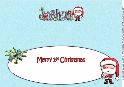 Jolly Santa First Christmas JOSHUA large dl insert