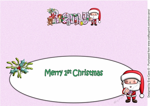 Jolly Santa First Christmas REMY large dl insert
