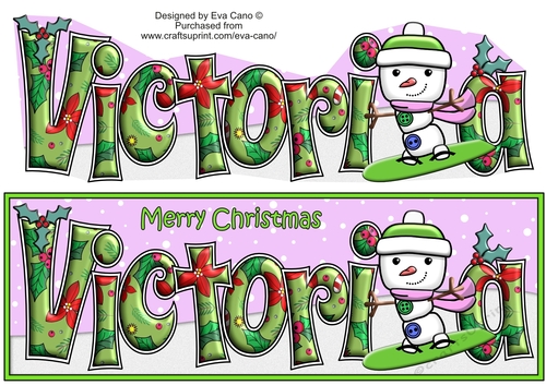 Jolly Snowman Snowboarding VICTORIA large dl