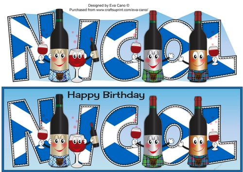 Funny Scottish Red Wine NICOL large dl