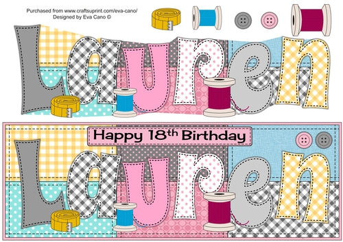 Sewing Theme LAUREN 18th large dl