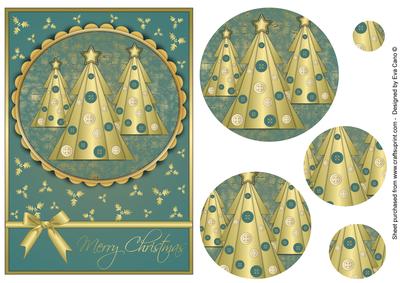 Buttons Christmas Trees Ii Pyramid Blue