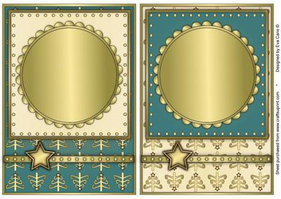 Christmas Blank Card Fronts in Blue and White