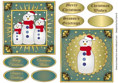 Snowmen Toppers Blue 2