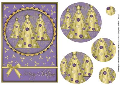 Buttons Christmas Trees Ii Pyramid Lilac