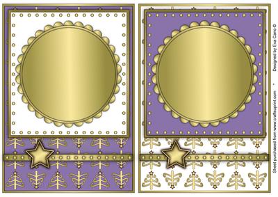 Christmas Blank Card Fronts in Lilac and White