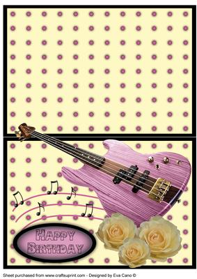 Pink Bass Guitar Over the Edge